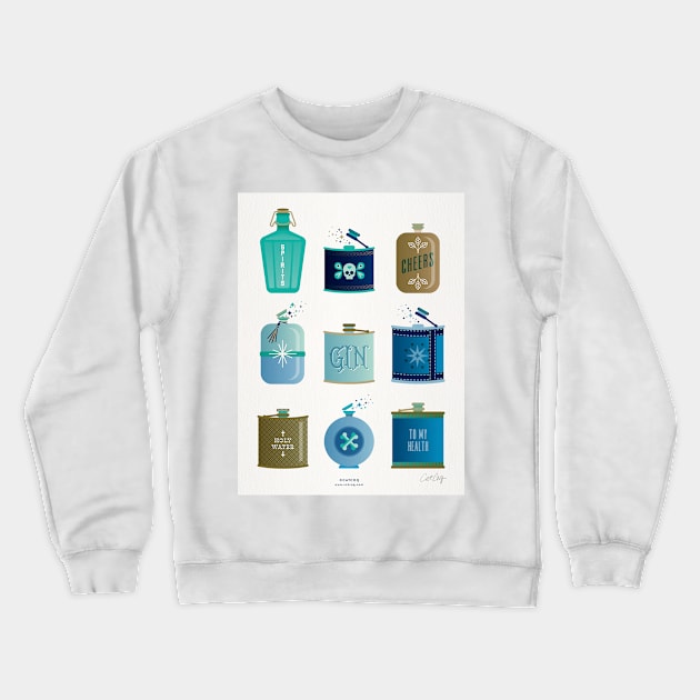 flasks blue Crewneck Sweatshirt by CatCoq